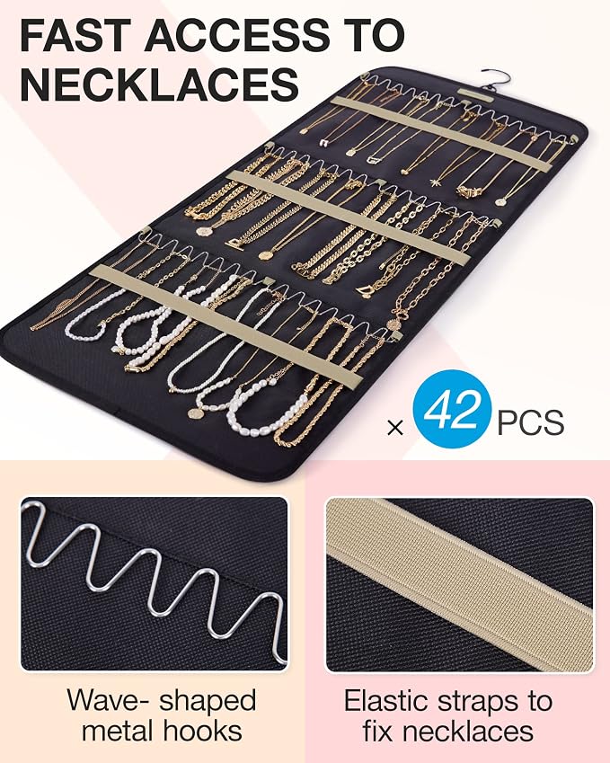 BAGSMART Hanging Jewelry Organizer Storage Roll - Image 2