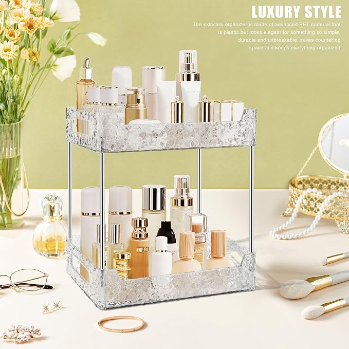 2-Tier Bathroom Counter Organizer Countertop Storage, Dresser Organizer Vanity - Image 8