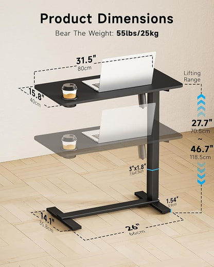BIZUM Small Electric Standing Desk Bedside Table - Image 3