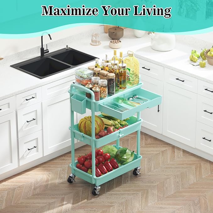 SUNALLY 3-Tier Rolling Cart - Image 6