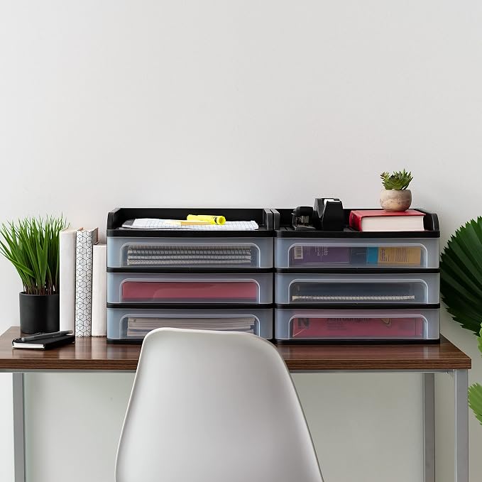 IRIS USA Plastic Desk Top 3-Drawer Storage Organizer - Image 6