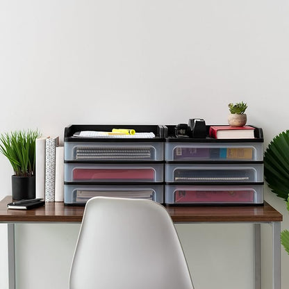 IRIS USA Plastic Desk Top 3-Drawer Storage Organizer - Image 6