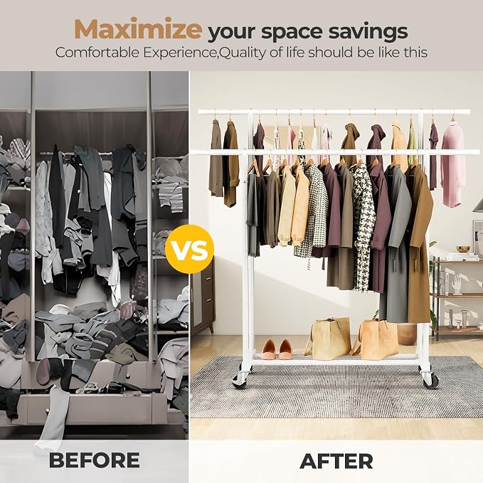 Abiglifty Double Rods Clothes Rack - Image 7