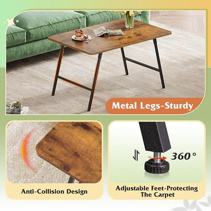 WLIVE Folding Coffee Table, Modern Portable Small Coffee Table - Image 7