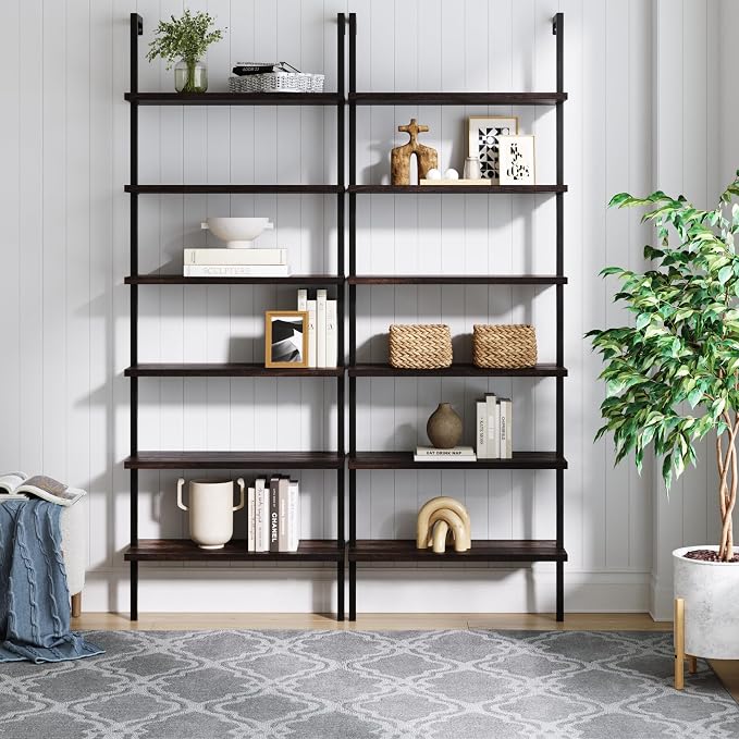 Nathan James Theo 6-Shelf Tall Bookcase, Wall Mount Bookshelf by Unknown