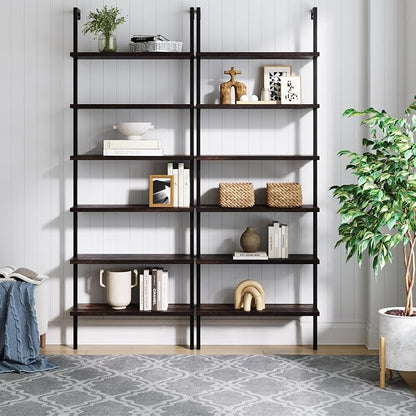 Nathan James Theo 6-Shelf Tall Bookcase, Wall Mount Bookshelf by Unknown