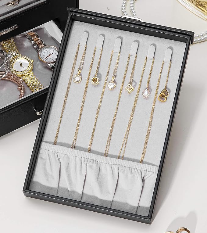 Homde Jewelry Organizer with Transparent Window Necklace Hooks Gift - Image 9