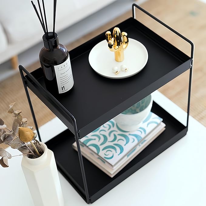 2 Tier Bathroom Counter Organizer, Vanity Storage Shelf, Stores Cosmetics - Image 4