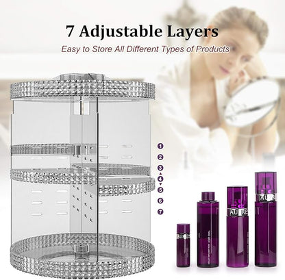 Awenia Makeup Organizer 360-Degree Rotating Plus Size, Adjustable Makeup Storage - Image 7