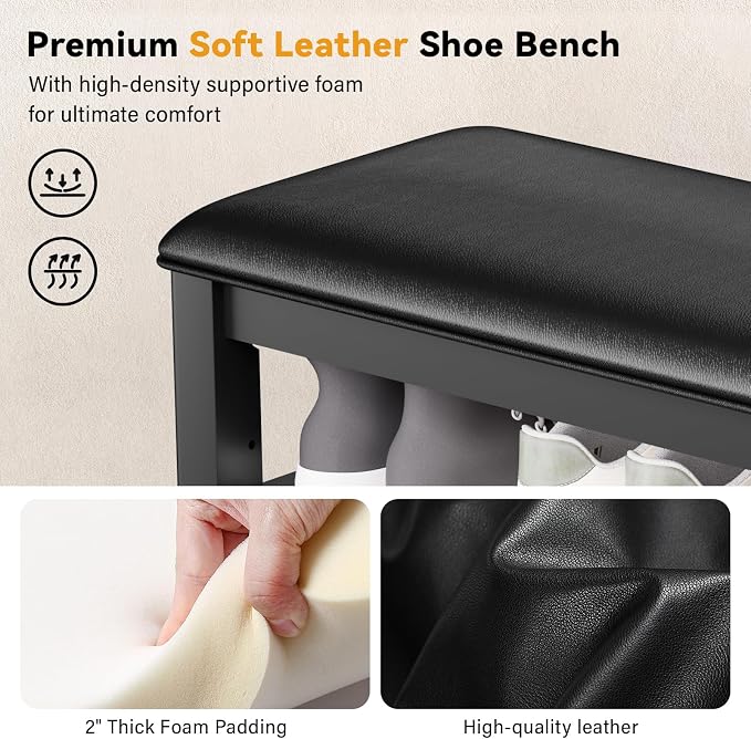 Taitiy Shoe Rack Bench Entryway Storage, Shoe Organizer Bench - Image 5