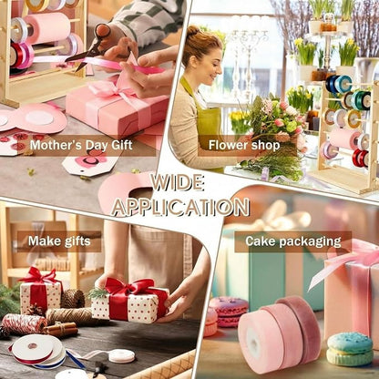 6 Tier Wooden Ribbon Organizer Ribbon Holder - Image 4