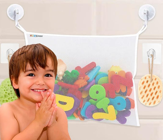 Bath Toy Net 18x16 Inch Kids Bath Tub Toy Holder, Corner Mesh Bag, Baby Bathtub by slonser
