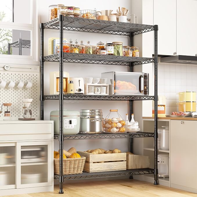 REIBII Storage Shelves, 5-Tire Wire Shelving Load 1000LBS Metal Shelves - Image 2