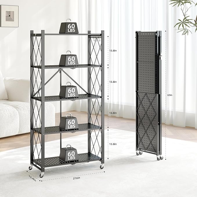 Fenbeli Foldable Shelves with Wheels - Image 3