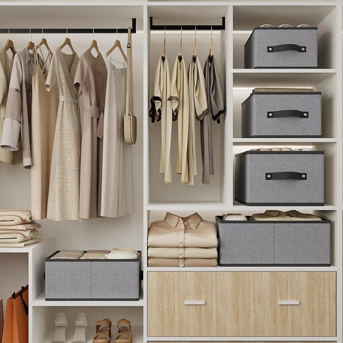 Foldable Clothing Storage Baskets, 16.1 × 9.8 × 6.5 Inch Drawer Organizers - Image 2