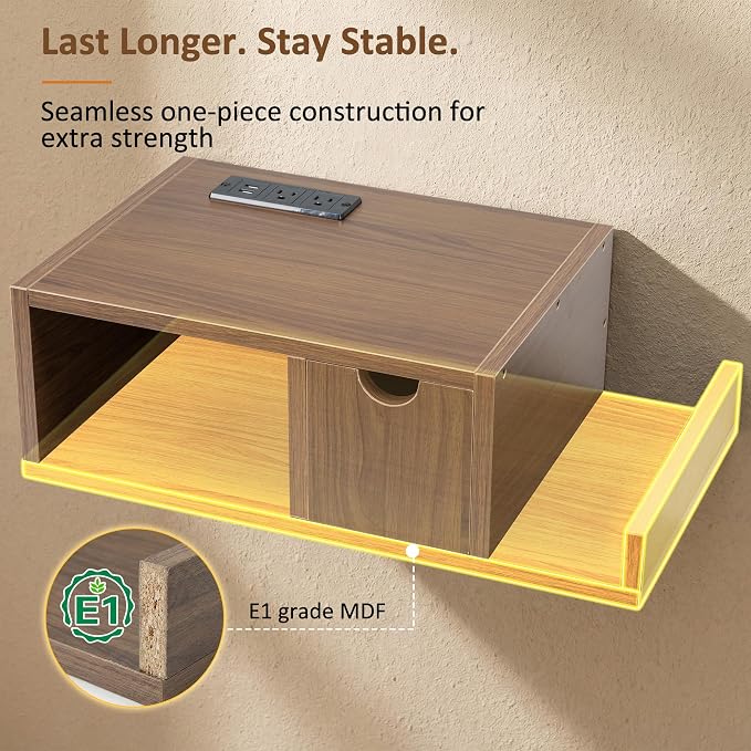 Afuly Walnut Floating Nightstand - Image 6