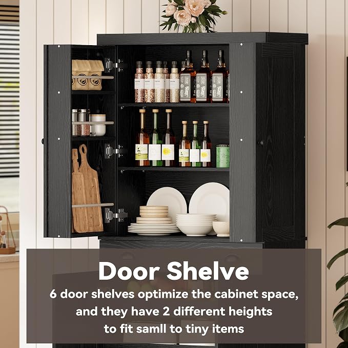 IRONCK Kitchen Pantry Cabinet 72" Height, Freestanding Cupboard - Image 5