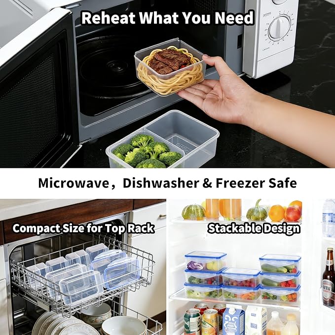KIGI Meal Prep Containers for Lunch, Leak-Proof, Airtight lid, Microwave Safe - Image 5