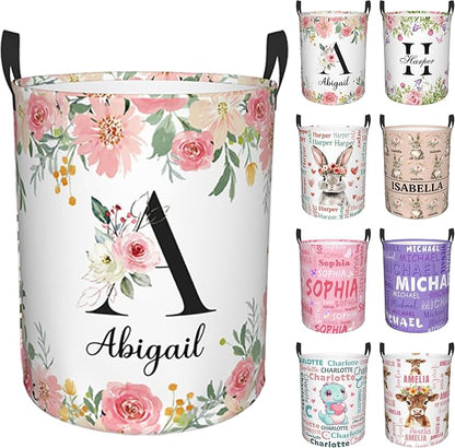 Custom Name Laundry Hamper, Personalized Laundry Basket by Kirendle