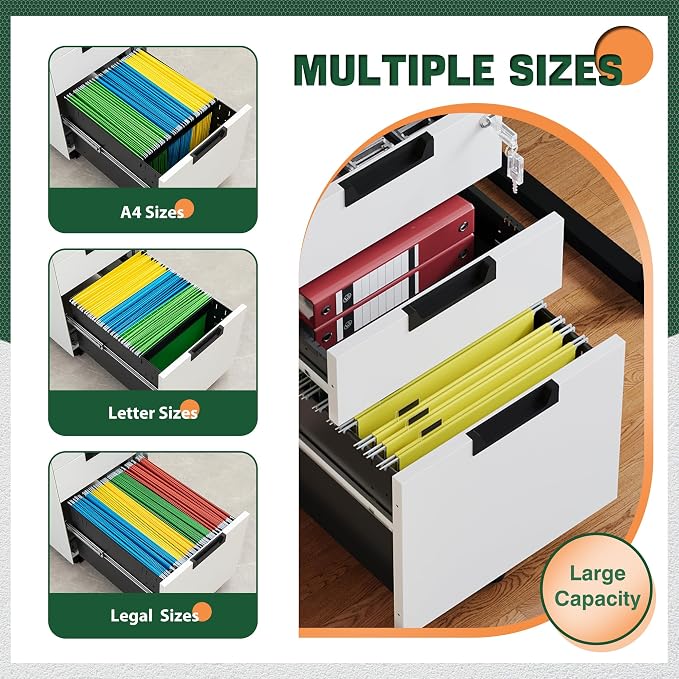Letaya 3 Drawer Mobile File Cabinet - Image 8