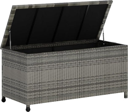 125 Gallon Large Deck Box Waterproof PE Rattan Outdoor Storage Box - Image 9