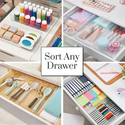 STORi SimpleSort 3-Piece Stackable Clear Drawer Organizer Set | 12" x 6" x 2" - Image 4