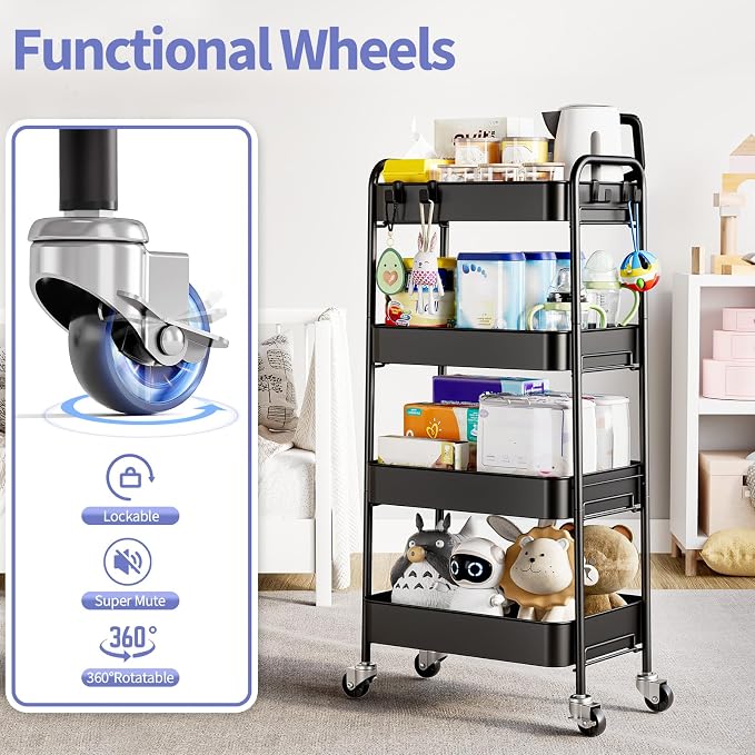 TOOLF 4-Tier Rolling Cart - Image 4