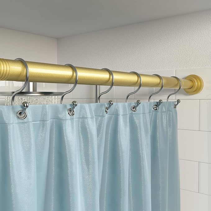 1Pack Gold Spring Tension Curtain Rod 45-78 Inches, 7/8" Diameter Adjustable - Image 4