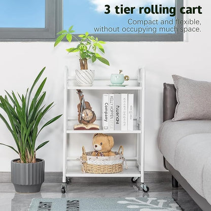 HDANI 3 Tier Rolling Cart Shelves, Heavy Duty Multifunctional Metal - Image 3