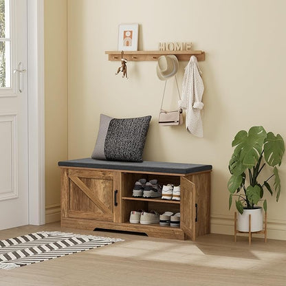 HOMSHO Farmhouse Shoe Storage Bench - Image 2