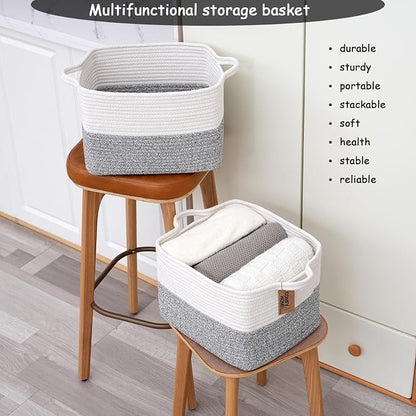 COMFY-HOMI Cotton Rope Woven Basket - Image 4