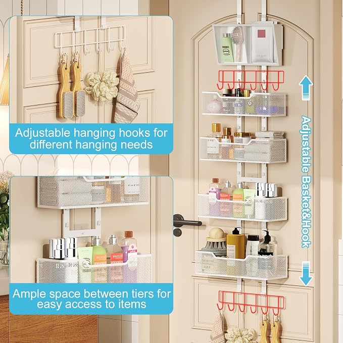 Adjustable Over The Door Organizer, Hanging Door Storage - Image 2