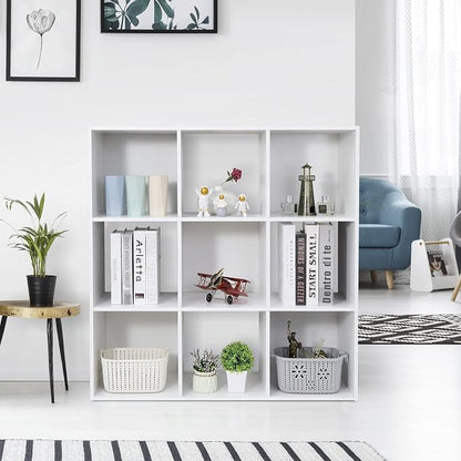 ZenStyle 9 Cube Storage Shelf Organizer, Wooden Bookshelf System Display Cube - Image 2
