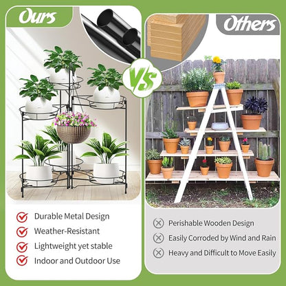 DiiKoo Heavy Duty Metal Plant Stand, Indoor Outdoor Plant Shelf & Rack - Image 4