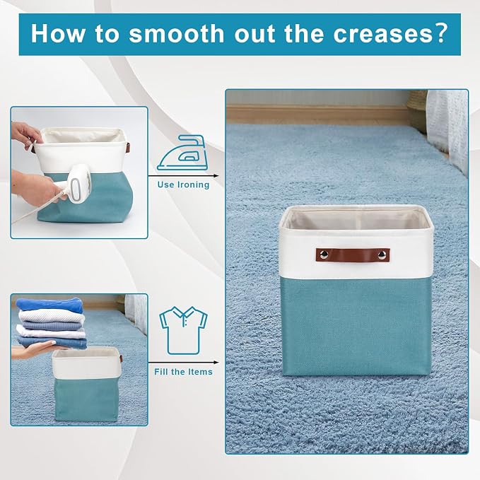 Collapsible Fabric Storage Cubes 11x11 Cube Storage Bins, 4 Pack Closet Baskets - Image 4
