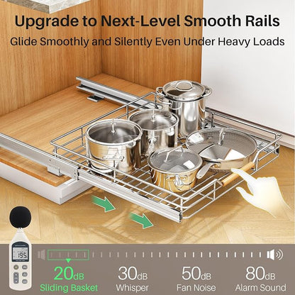 Pull out Cabinet Organizer, Heavy Duty Smooth Sliding Under Cabinet Shelves - Image 4