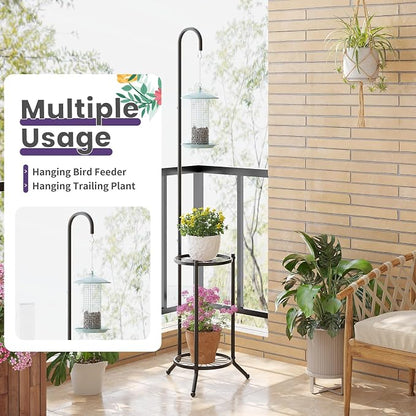 2 Tier Hanging Plant Stand, Indoor Outdoor Corner Plant Shelf, Space-Saving - Image 5