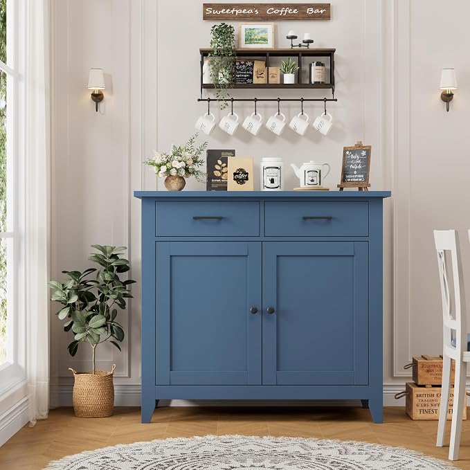 HORSTORS Farmhouse Kitchen Storage Cabinet, Small Buffet, Coffee Bar, 35.8"W - Image 7