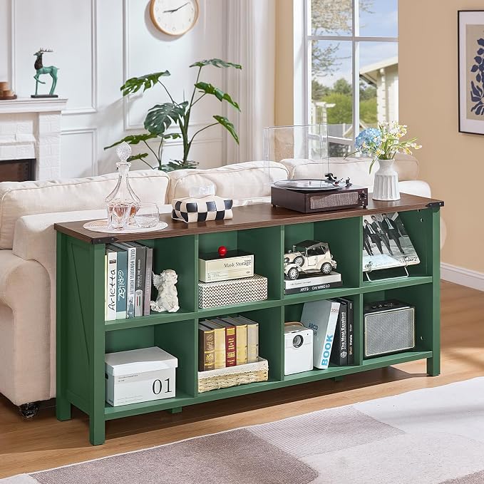 Joaxswe 8 Cube Storage Organizer, Farmhouse Green 62 Inch Wide Horizontal - Image 4