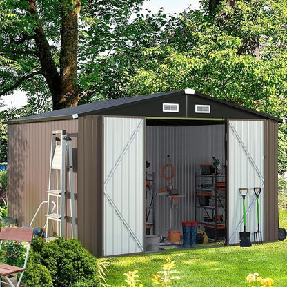 Aoxun 9.4x7.3x6.5 FT Outdoor Metal Storage Shed - Image 2