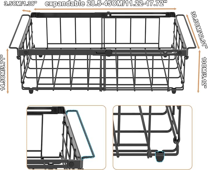 UMDONX Freezer Organizer Bins – Expandable from 11.2" to 17.7", Fit 5–10 Cu.Ft - Image 2