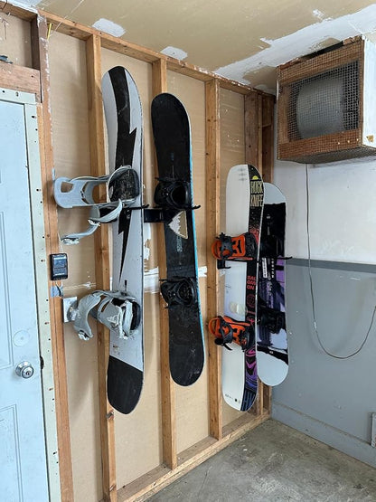 Wall Mount Ski Storage Rack, Garage Snowboard Storage Organizer 4 Pairs Metal - Image 6