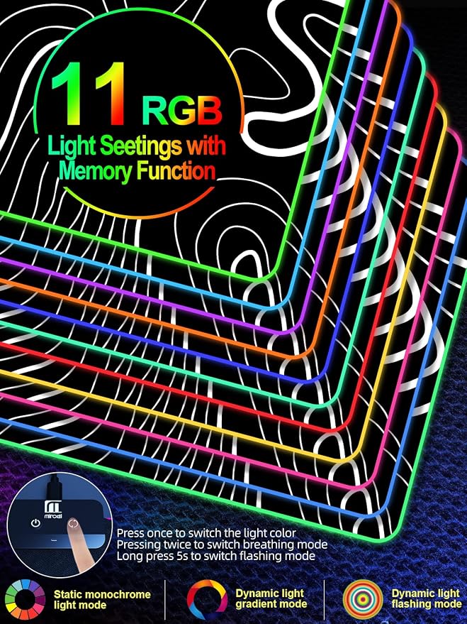 XXL Mouse Pad with Phone Holder, RGB Desk Mat with 15W Fast Charging, LED Large - Image 4