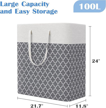 BlissTotes 3-Pack Laundry Basket, Freestanding＆Waterproof Laundry Hamper - Image 2
