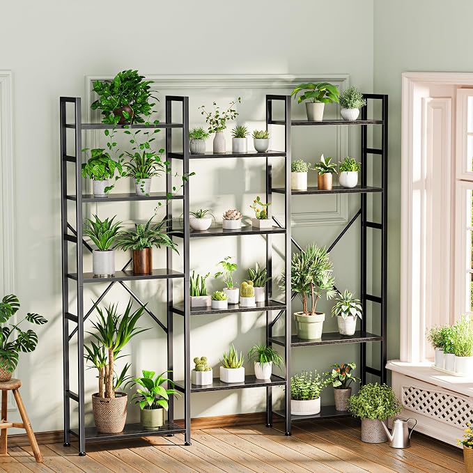 SUPERJARE Triple Bookshelf, Bookcase - Image 9