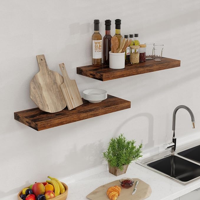 24 Inch Floating Shelves for Wall 2 Pack for Bedroom|Kitchen|Bathroom, Wall - Image 7
