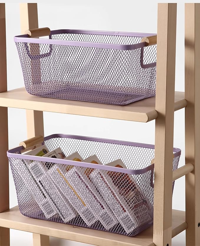 AJIODA Metal Mesh Steel Basket, Medium Wire Storage Organizer Basket - Image 5