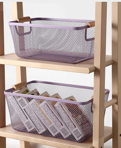 AJIODA Metal Mesh Steel Basket, Medium Wire Storage Organizer Basket - Image 5