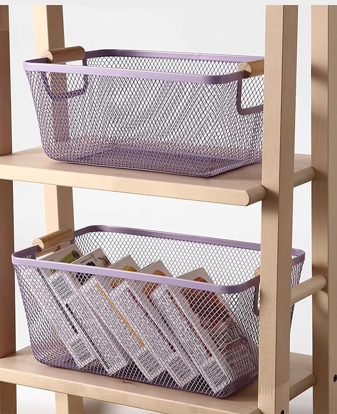 AJIODA Metal Mesh Steel Basket, Large Wire Storage Organizer Basket - Image 5