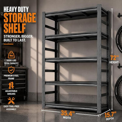 PRESTELION Garage Shelving 3000 LBS Adjustable Metal Storage Shelves | Garage - Image 3